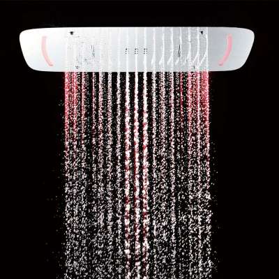 Hot Selling 680*430mm Stainless Steel shower head with Led light water saving Overhead rain shower